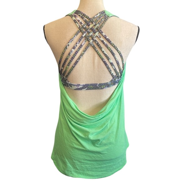 Lululemon Wild Tank Pistachio green Floral Sport White Multi Workout Athletic 4 - Picture 3 of 14